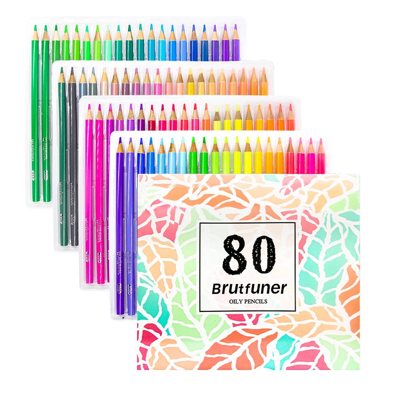80 Colors Assorted Soft Tone Oil Coloring Pencils in Box Hand Drawing Graffiti Art Student stationery