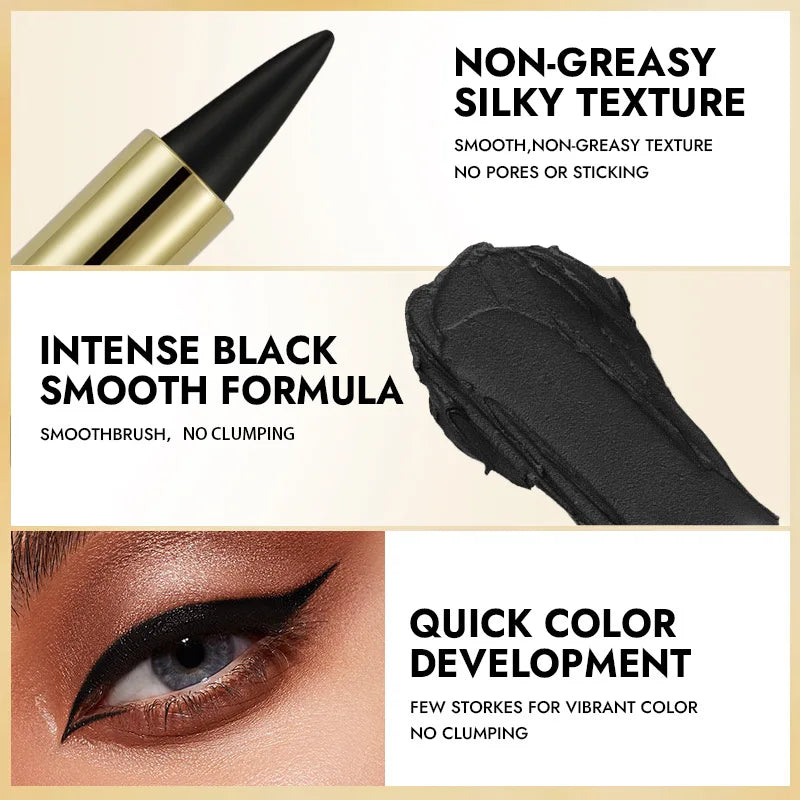 Gel Eyeliner, Quick-Dry Matte Smudge Proof Waterproof Eye-liner Pencil For Women Girls Daily Party Stage Makeup