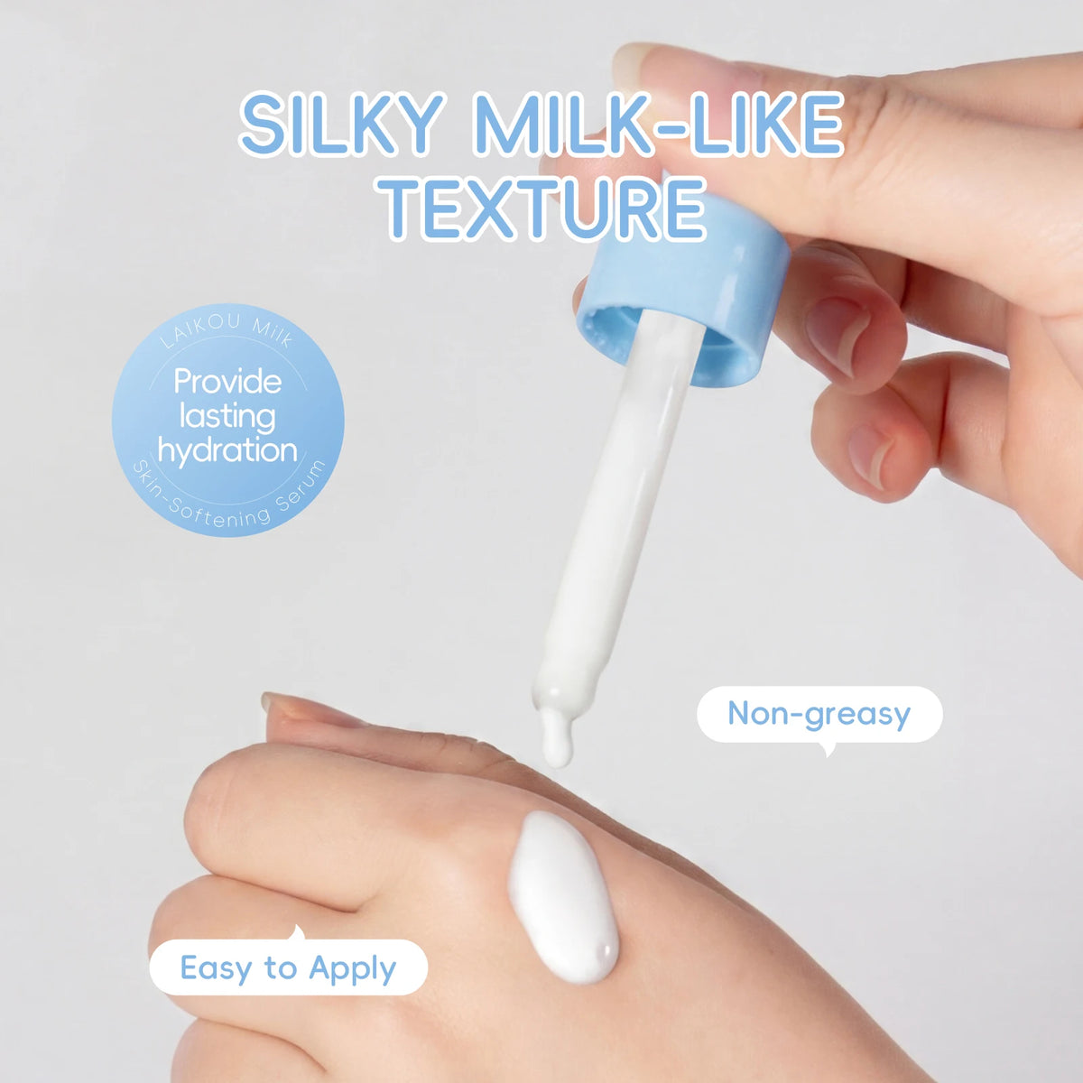 LAIKOU 2Pcs Milk Skin Care Set Skin-Softening Serum Moisturizing Cream Hydrating Nourishing Facial Kit