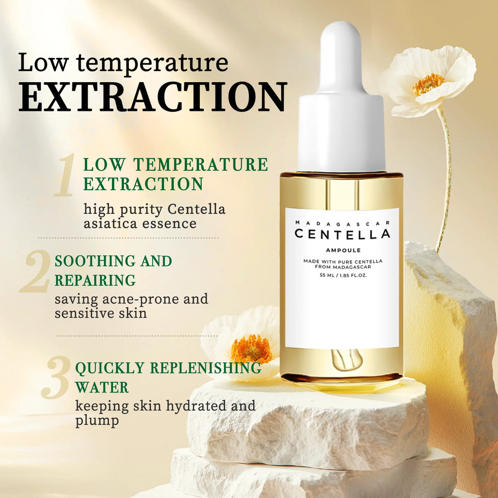 Madagascar Centella Asiatica Serum 55ml - Sensitive Skin Soothing Formula with Acne Fighting, Deep Moisturizing Benefits for Fac