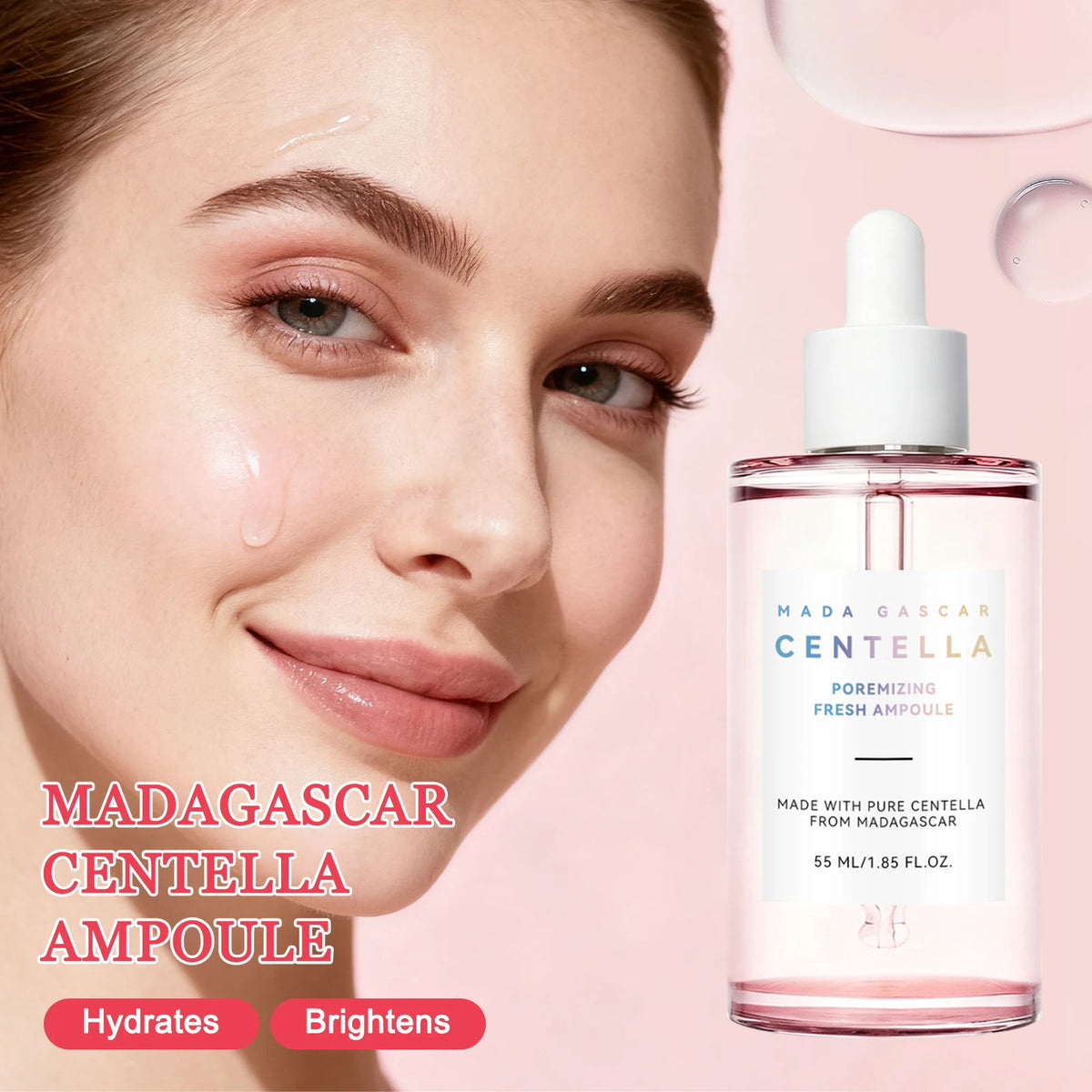 Madagascar Gotu Kola Calming Essence 55ml - For Sensitive & Acne-Prone Skin, Reduces Breakouts & Provides Deep Hydration.
