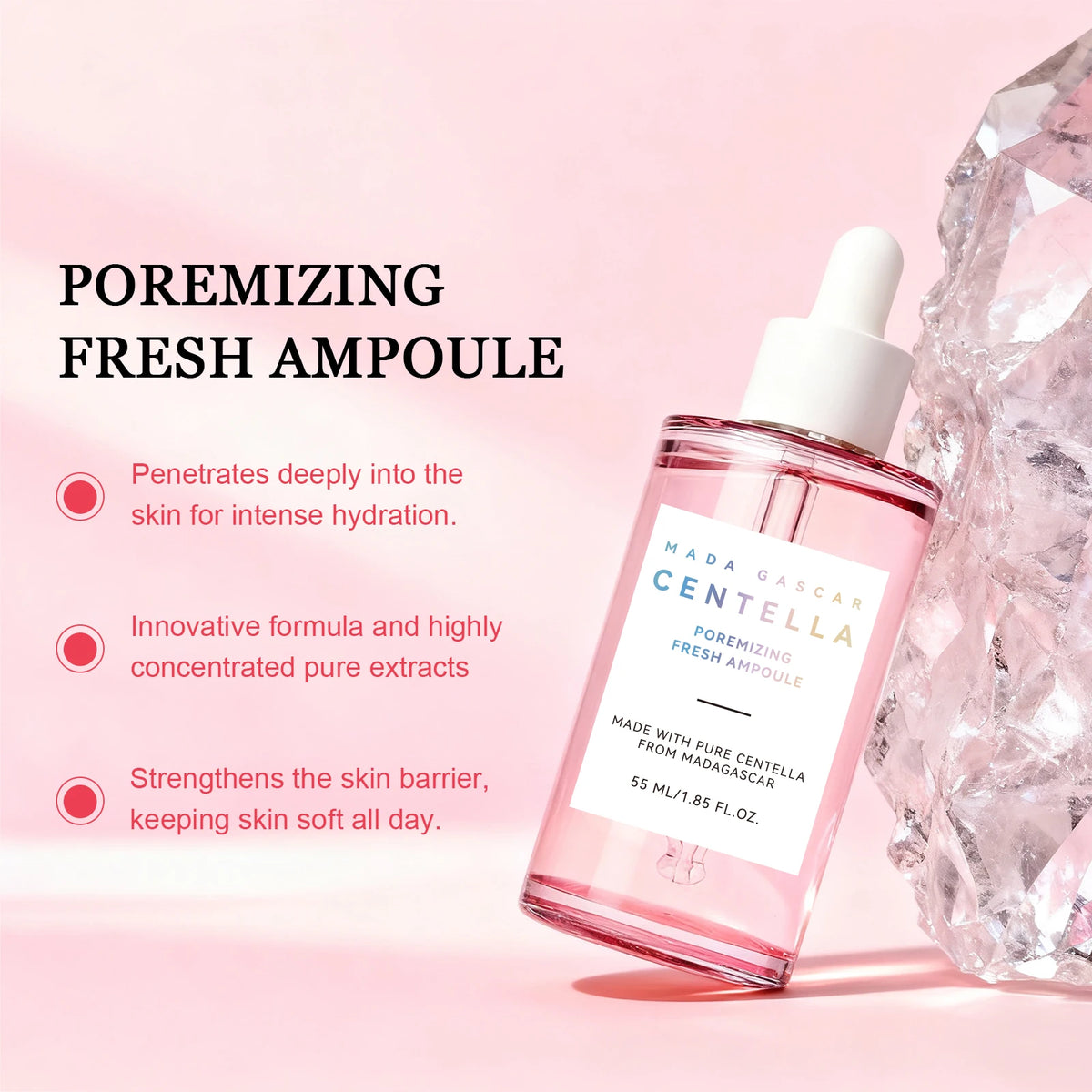 Madagascar Gotu Kola Calming Essence 55ml - For Sensitive & Acne-Prone Skin, Reduces Breakouts & Provides Deep Hydration.