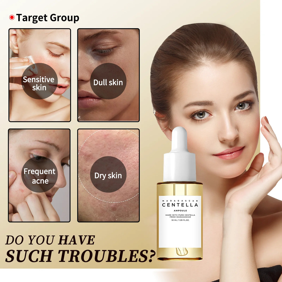 Sensitive Skin Comfort Serum 55ml - Madagascar Centella Formula Calms, Soothes & Deeply Moisturizes for Daily Skin Care Support.
