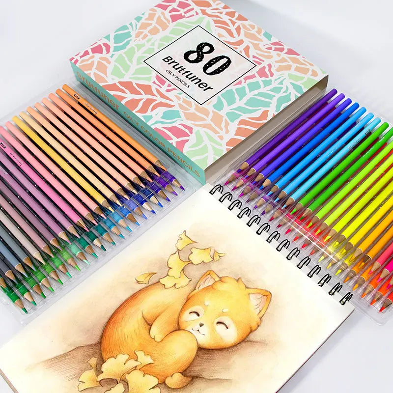 80 Colors Assorted Soft Tone Oil Coloring Pencils in Box Hand Drawing Graffiti Art Student stationery