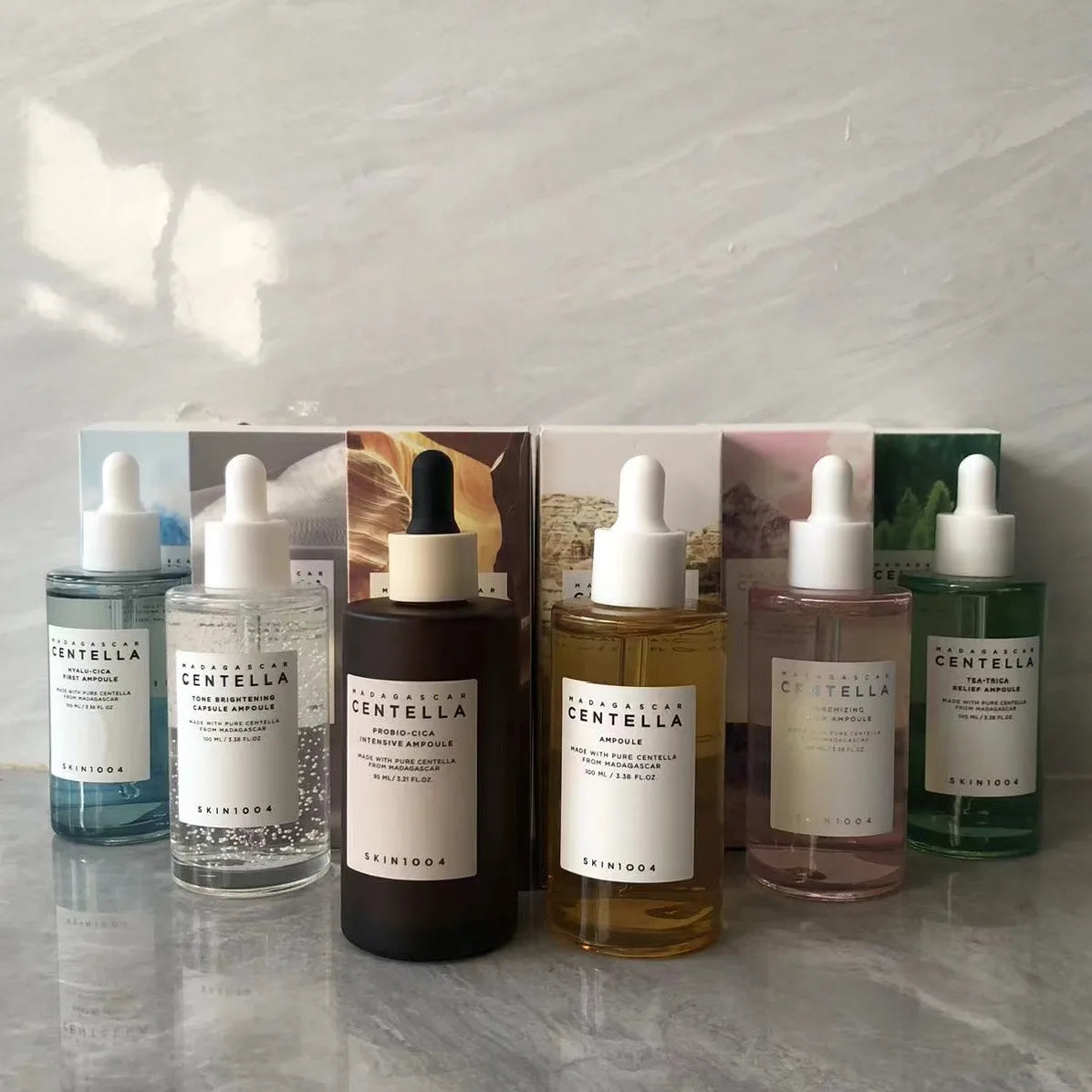 SKIN1004 Centella Ampoule Set 6 Types Korean Skincare for Sensitive Skin Soothing, Acne Pore Care Brightening & Barrier Repair