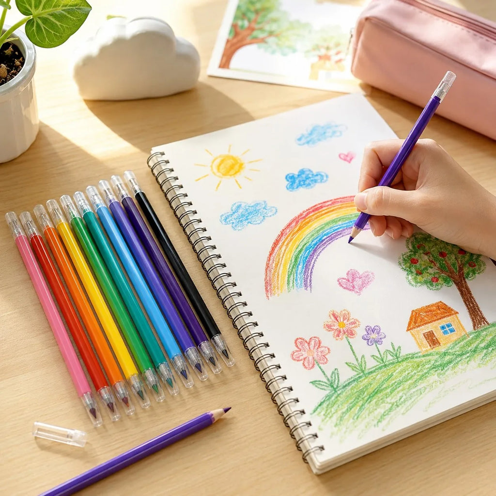Competitive Price Superior Quality 12 Colors PVC Material 17cm Color Pencil Set Hot Sale Forever Eternity Stationary School