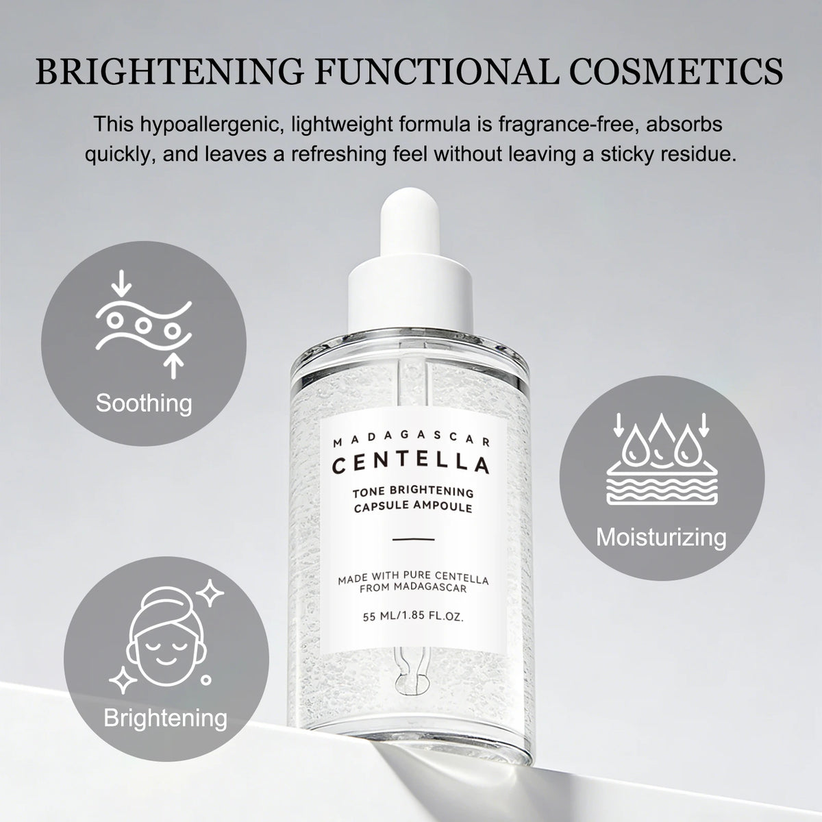 Centella Asiatica Tea Essence 55ml Soothing Skin Relief Hydrating Face Serum Calming Moisture Pores Face Care Essence