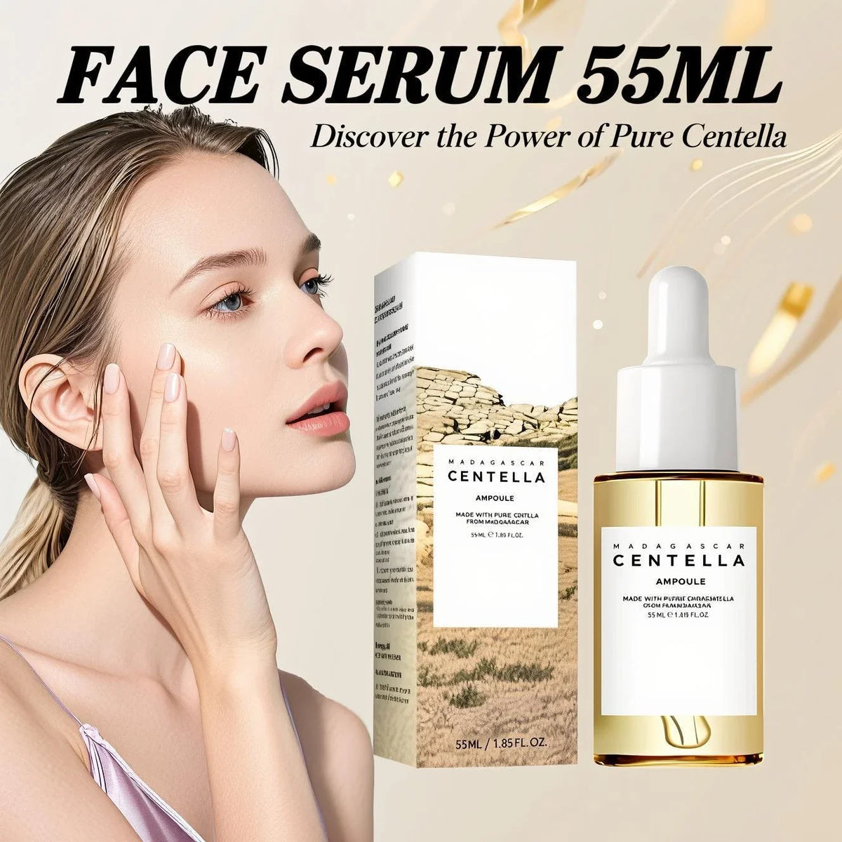Madagascar Centella Ampoule 55ml – Pure Centella Asiatica Extract for Intense Hydration, Calming Redness & Sensitive Skin Care