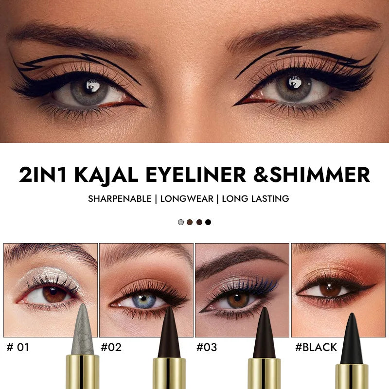 Gel Eyeliner, Quick-Dry Matte Smudge Proof Waterproof Eye-liner Pencil For Women Girls Daily Party Stage Makeup