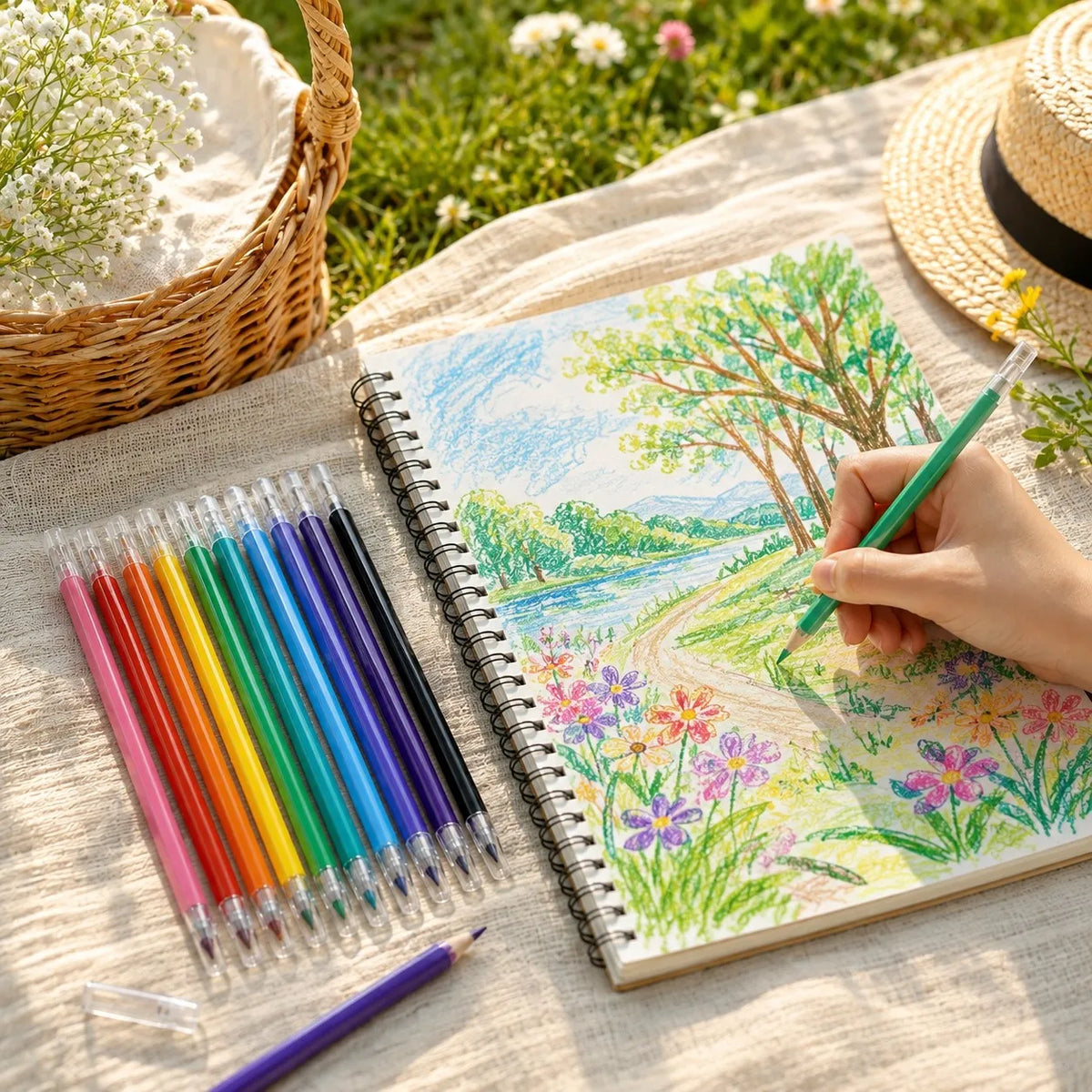 Competitive Price Superior Quality 12 Colors PVC Material 17cm Color Pencil Set Hot Sale Forever Eternity Stationary School