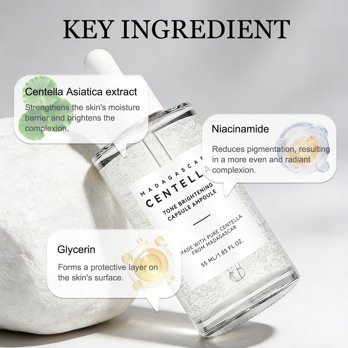 Centella Asiatica Tea Essence 55ml Soothing Skin Relief Hydrating Face Serum Calming Moisture Pores Face Care Essence