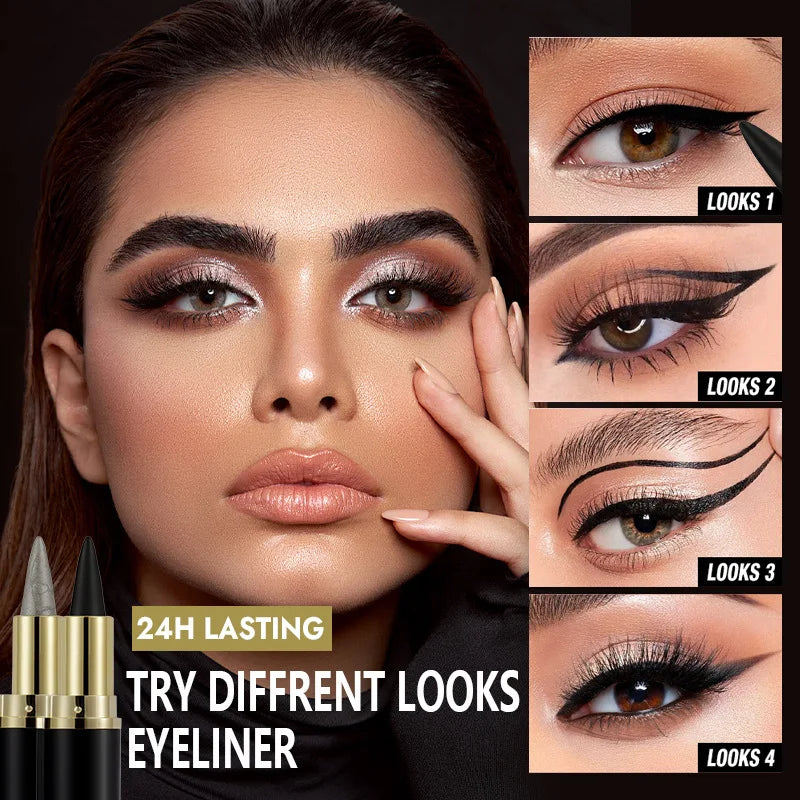 Gel Eyeliner, Quick-Dry Matte Smudge Proof Waterproof Eye-liner Pencil For Women Girls Daily Party Stage Makeup