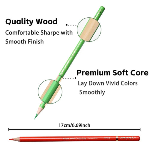 300 Colors Colored Pencils Metallic Set with Tin Case for Adult Coloring,Artists Soft Core for Drawing,Sketching,Shading,Blend