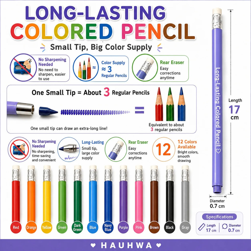 Competitive Price Superior Quality 12 Colors PVC Material 17cm Color Pencil Set Hot Sale Forever Eternity Stationary School