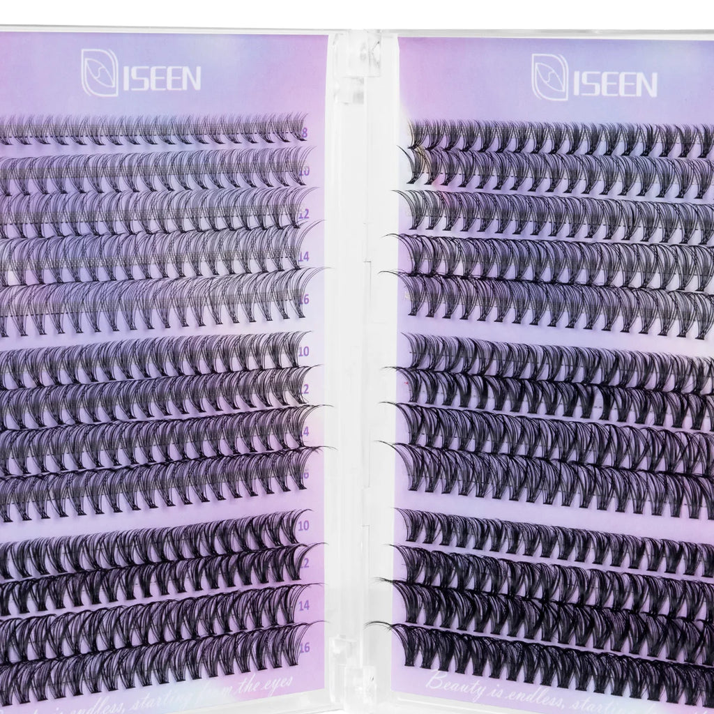 Lash Clusters Kit Wispy Lashes Natural DIY Lash Extension Kit 8-16mm C Curl Individual Lashes Cluster with Bond and Seal