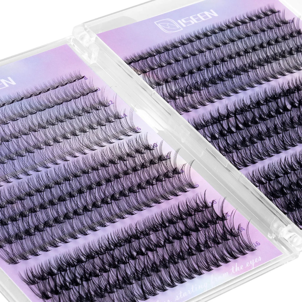 Lash Clusters Kit Wispy Lashes Natural DIY Lash Extension Kit 8-16mm C Curl Individual Lashes Cluster with Bond and Seal