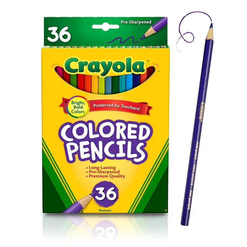 Crayola 36 Count Colored Pencils Pre-Sharpened Non-toxic Drawing Colour Pencils for Kids School Art Stationery Gift