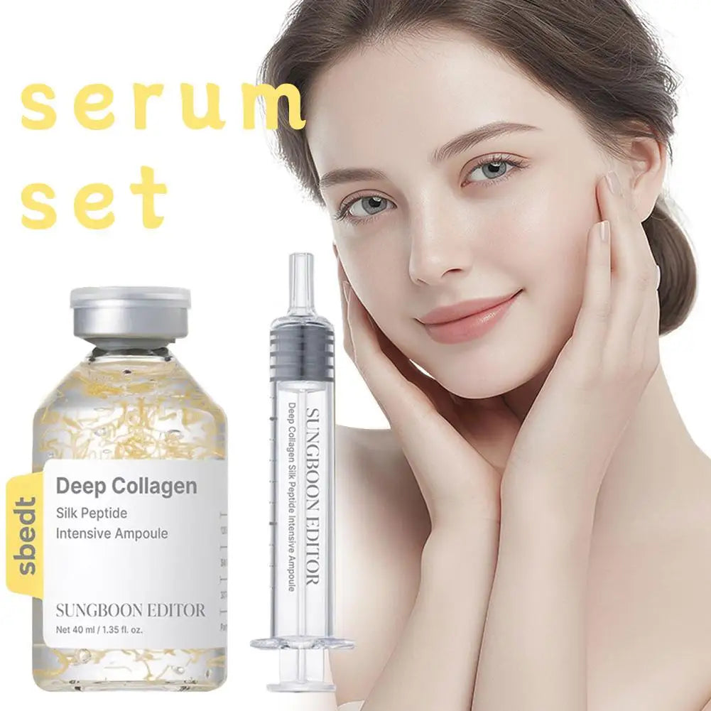Korean Sbect Skin Care Kit - Deep Collagen Silk Peptide Ampoule, Power Boosting Cream In Serum, Retinol Capsule Cream, Brighten